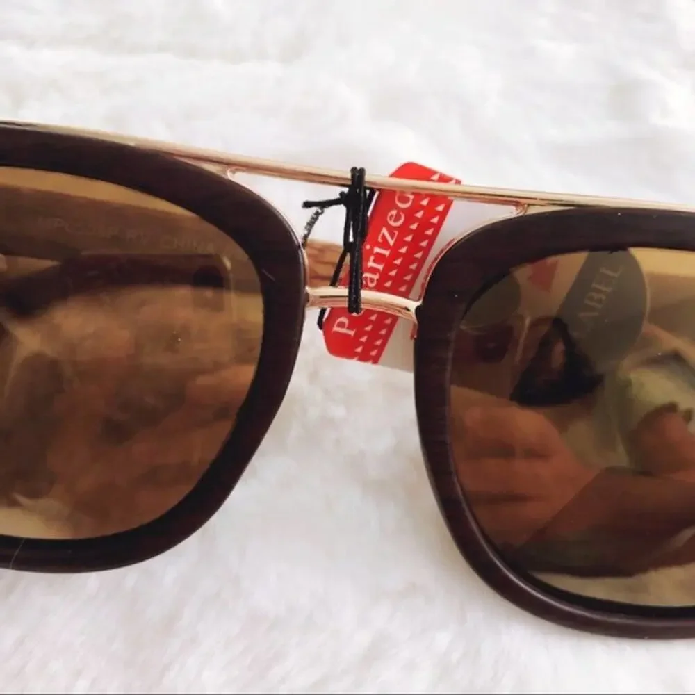 Lyle Dark Brown Wooden Polarized Sunglasses